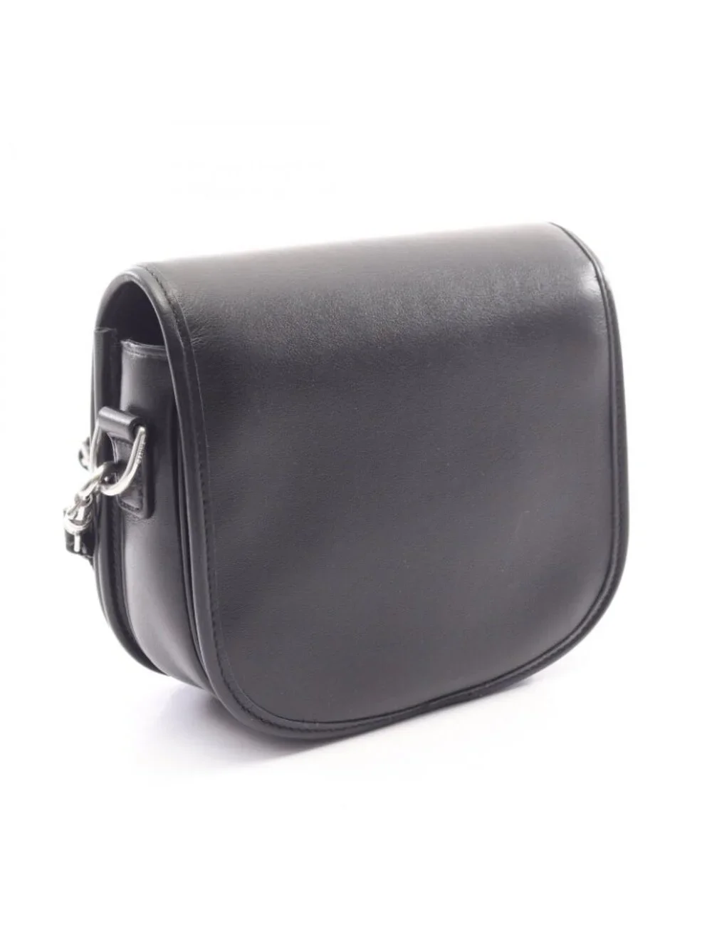 Celine Shoulder Bag Besace Triomphe Black Leather Small Strap